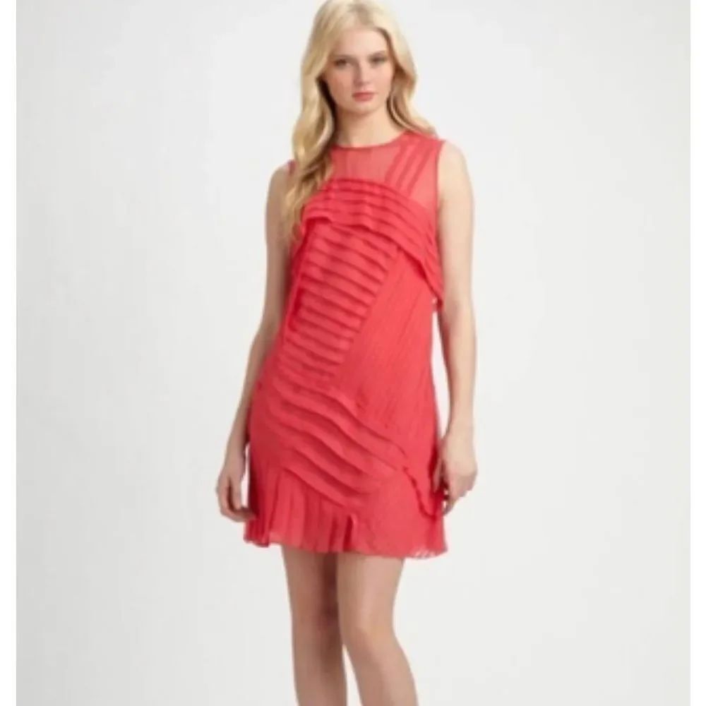 Nanette Lepore Silk All Tucked Out Mini Dress